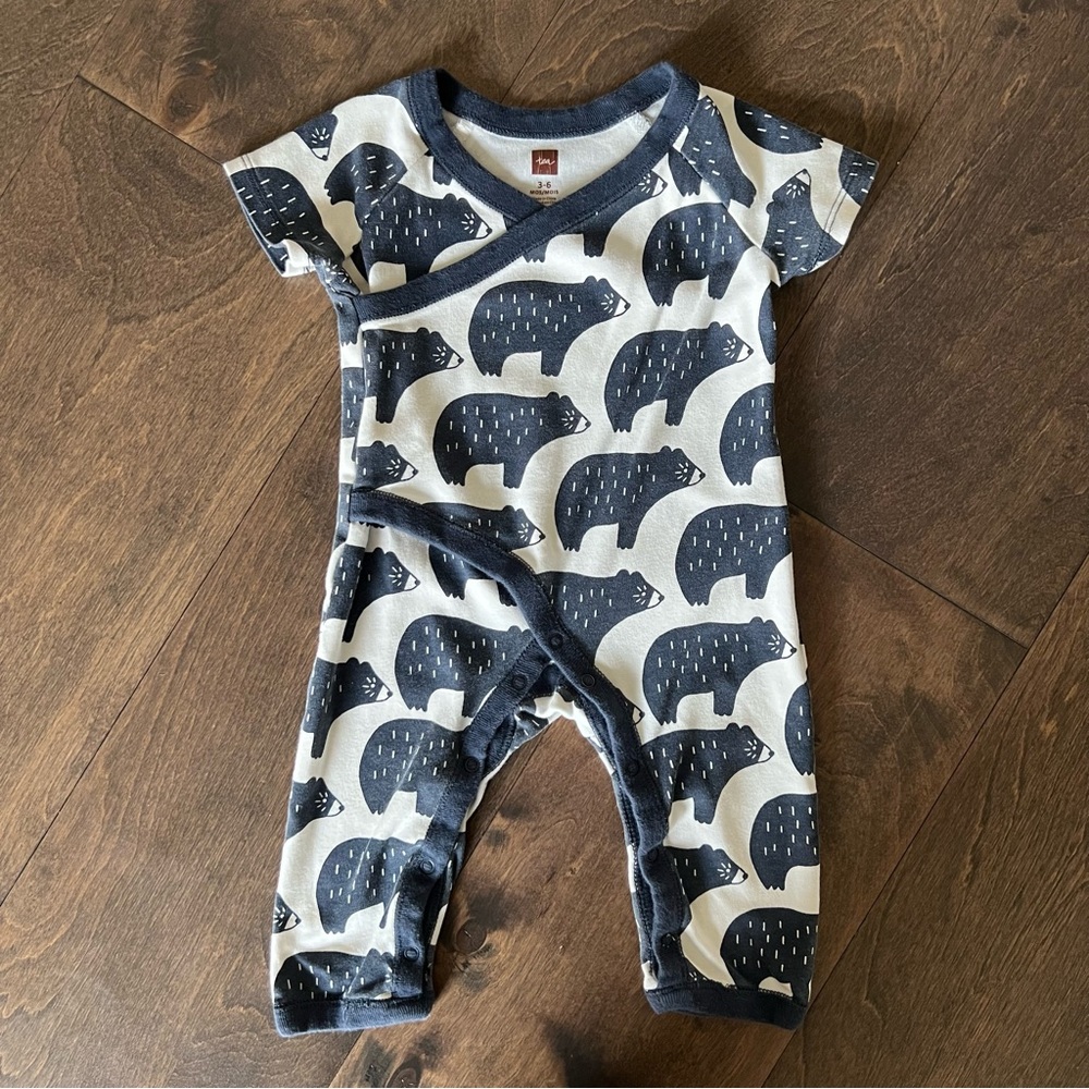 Tea Collection Navy and White Baby One Piece
